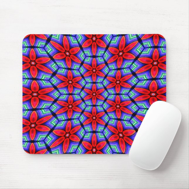 Red Fabrics Blume Muster Mousepad (Mit Mouse)