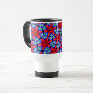 Red Fabrics Blume Muster Reisebecher