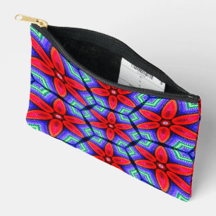 Red Fabrics Blume Muster Zubehörtasche