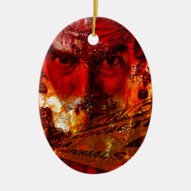 Red Face Graffiti Keramik Ornament (Vorne)