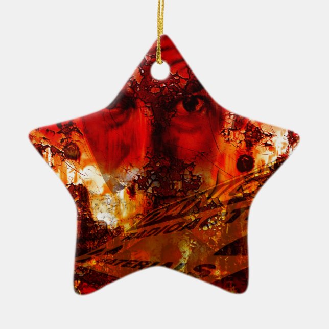 Red Face Graffiti Keramik Ornament (Vorne)