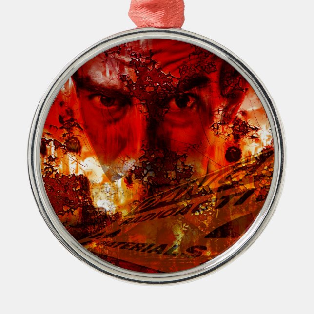 Red Face Graffiti Ornament Aus Metall (Vorne)