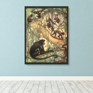 Red Faced Spider Monkeys von Louis Sargent Leinwanddruck