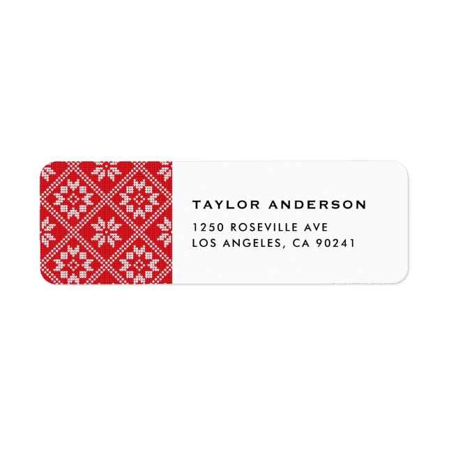 Red Fair Isle Sweater Strick Pattern Weihnachten (Vorne)