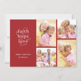 Red Faith Hope Liebe Typografie 4-Foto Weihnachten