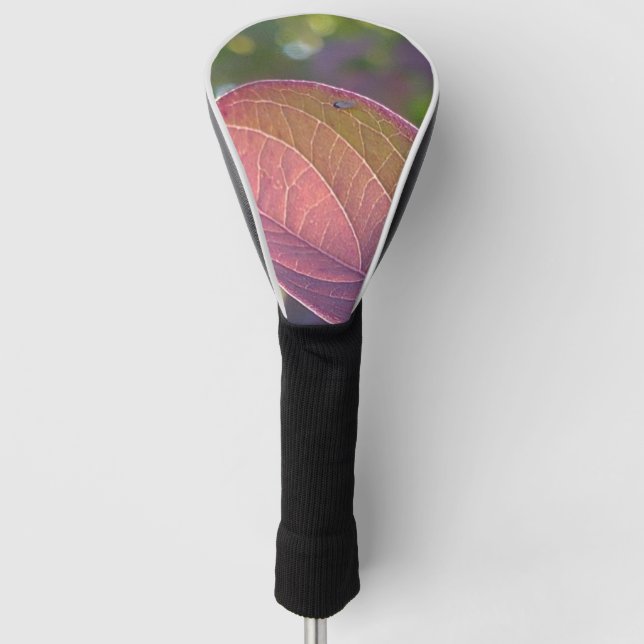 Red Fall Leaf und Bokeh Golf Headcover (Vorderseite)