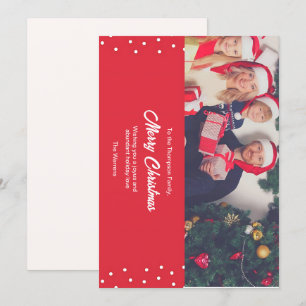 Red Family Foto Christmas Card Feiertagskarte