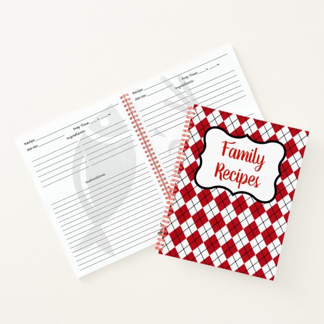 Red Family Rezept Kochbuch Geschenk Notizbuch (Innenseite)