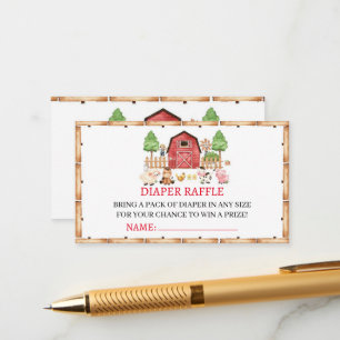 Red Farm Animals Baby Dusche Begleitkarte