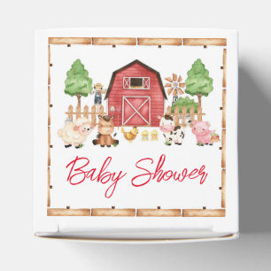 Red Farm Animals Baby Dusche Geschenkschachtel