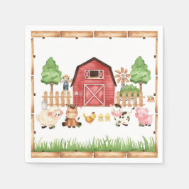 Red Farm Animals Baby Dusche Serviette