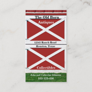 Red Farm Barn Door Business Card Visitenkarte