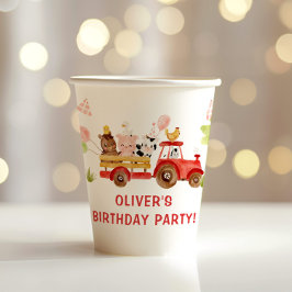 Red Farm Tiere Geburtstagsparty Papier Tasse Pappbecher
