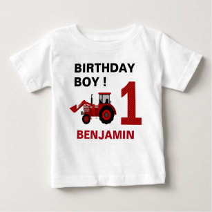 Red Farm Traktor 1. Geburtstag Party Baby T-shirt