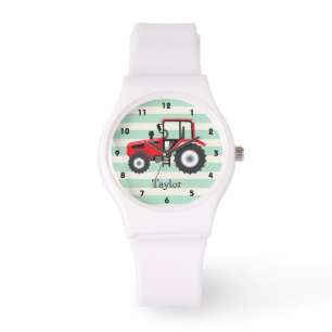 Red Farm Traktor Armbanduhr