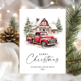 Red Farm Truck Weihnachten Firmengrüße