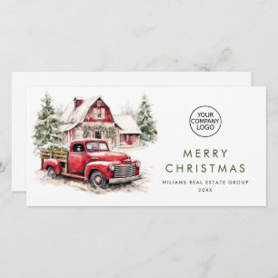 Red Farm Truck Weihnachten Firmengrüße