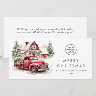 Red Farm Truck Weihnachts-Gruß der Firma Feiertagskarte