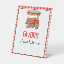 Red Farmer's Market Geburtstagspartei bevorzugt Ze Sockelschild