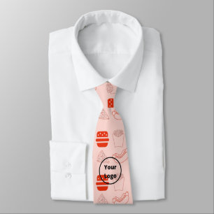 Red fast food business pattern krawatte