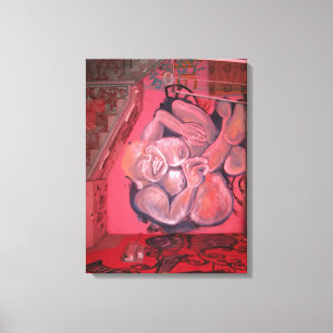 Red Fat Lady Graffiti Street art, real world art Leinwanddruck