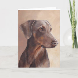 Red Fawn Doberman Dog Art Grußkarte Karte
