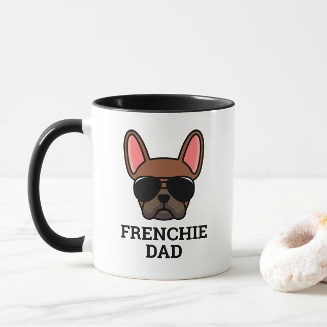 Red Fawn French Bulldog Frenchie Dog Vater Tasse (Mit Donut)