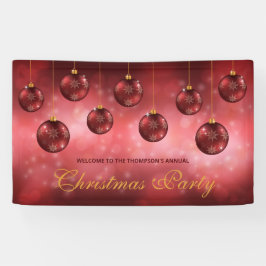 Red Festive Baubles on Red Bokeh - Weihnachts-Part Banner