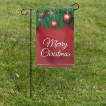 Red Festive Frohe Weihnachtsflagge