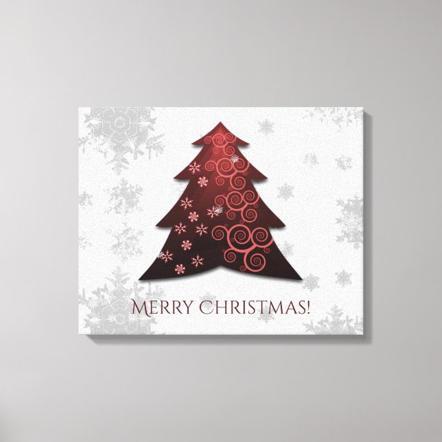 Red Festive Weihnachtsbaum Canvas Print Leinwanddruck (Vorderseite)