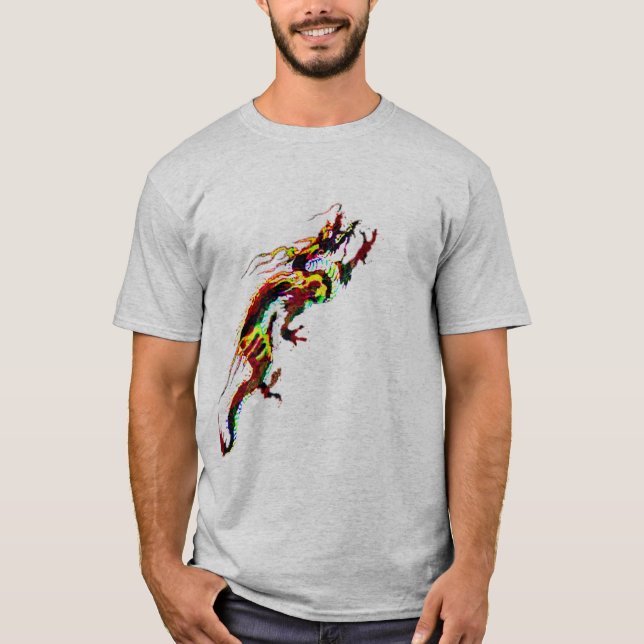 Red fire Dragon Design T - Shirt Geschenkidee (Vorderseite)