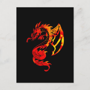 Red Fire Dragon Tattoo Postkarte