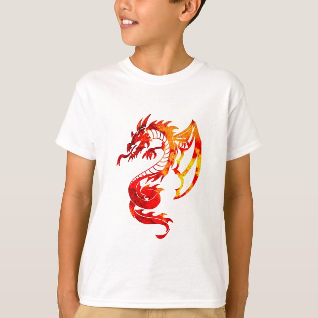 Red Fire Dragon Tattoo T-Shirt (Vorderseite)