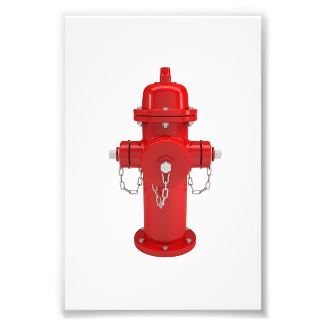 Red Fire Hydrant Fotodruck (Vorne)