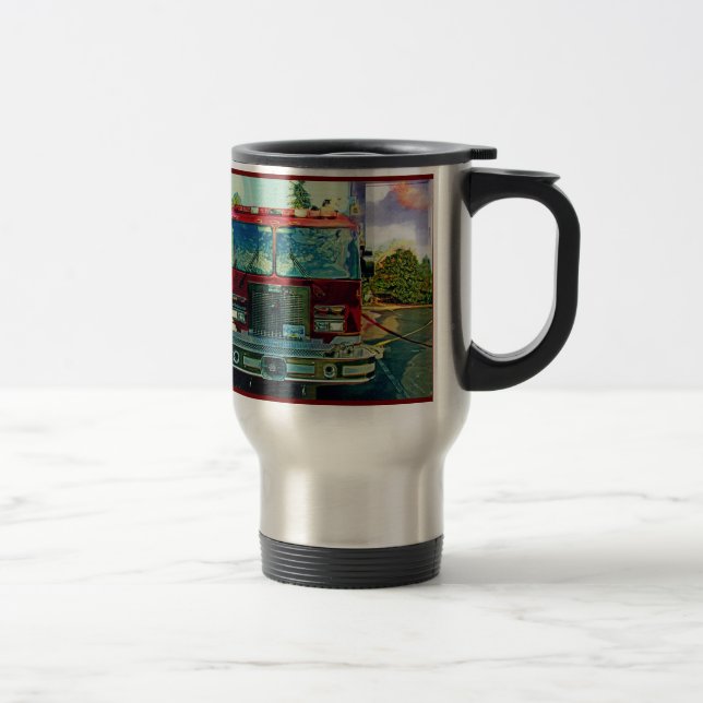 Red Fire Motor Fireman's Travel Mug Reisebecher (Rechts)