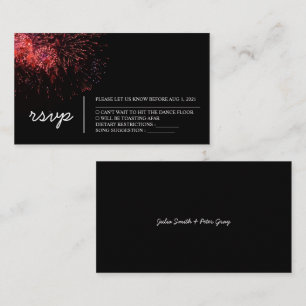 Red Fire on Sky Wedding Rsvp Card Begleitkarte