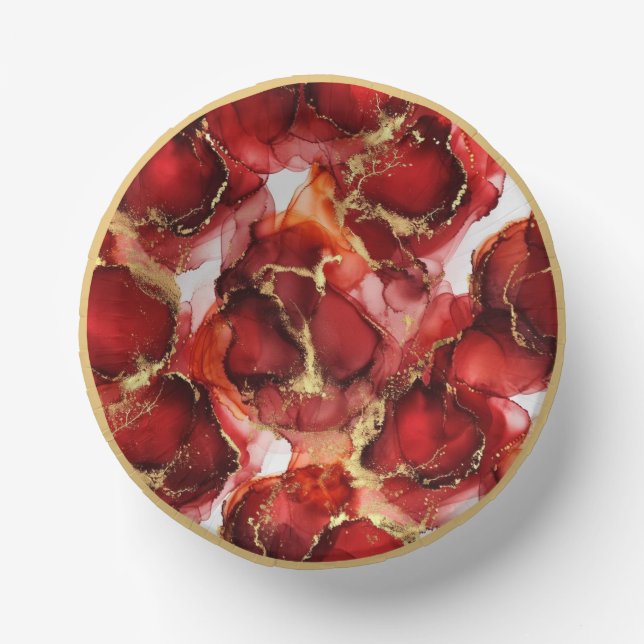 Red Fire Pattern Pappteller (Vorderseite)