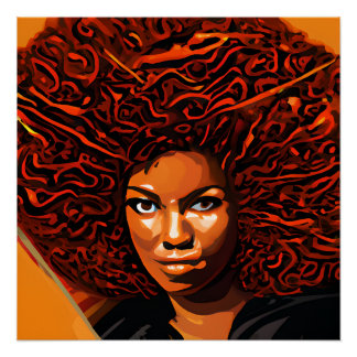 Red Fire Starter African Women Black Melanin Sista Poster