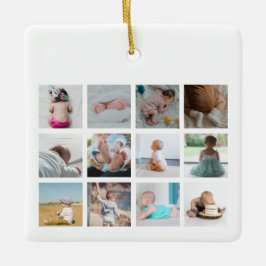 Red Fire Truck Baby First Year Foto Collage Keramikornament