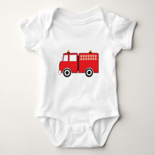 Red Fire Truck Baby Strampler