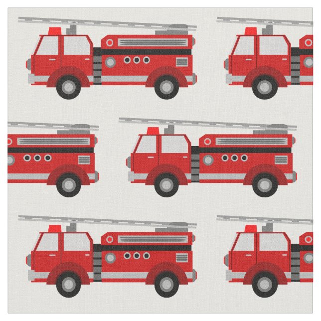 Red Fire Truck Fabric Stoff (Nahaufnahme)