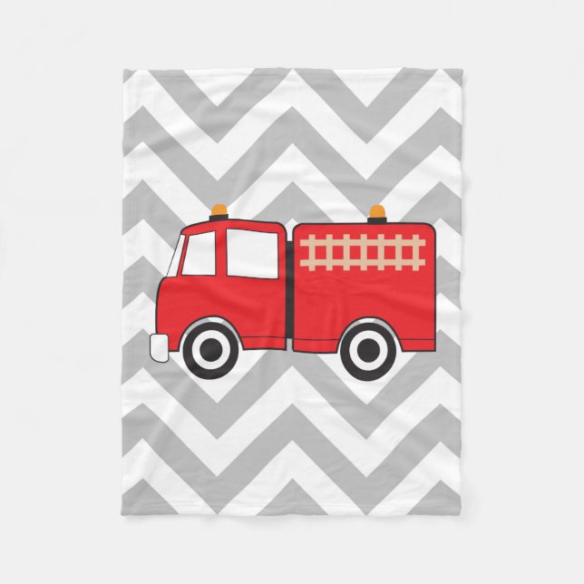 Red Fire Truck Fleecedecke (Vorderseite)