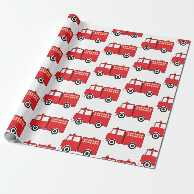 Red Fire Truck Geschenkpapier (Ungerollt)