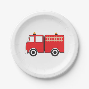 Red Fire Truck Pappteller
