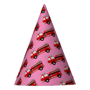 Red Fire Truck Party Hat Partyhütchen