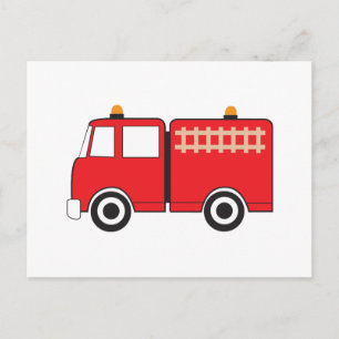 Red Fire Truck Postkarte