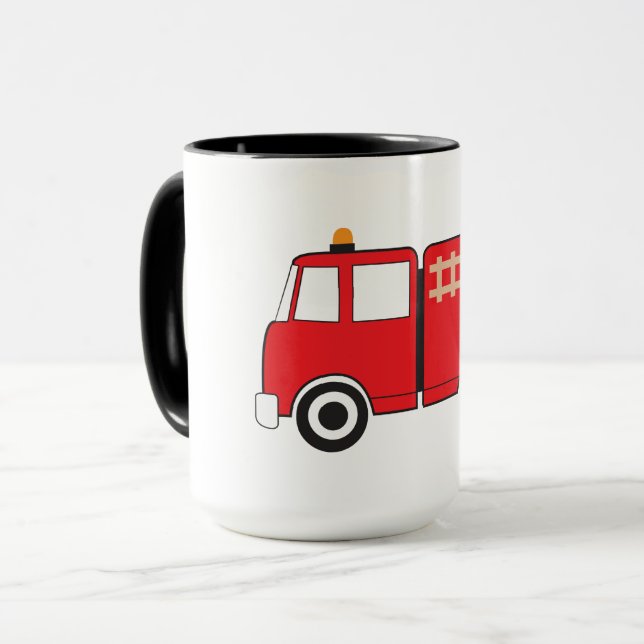 Red Fire Truck Tasse (Vorderseite Links)