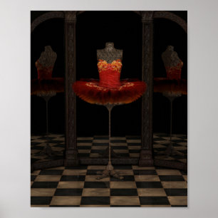 Red Firebird Classic Ballet Tutu Reflektionen Poster