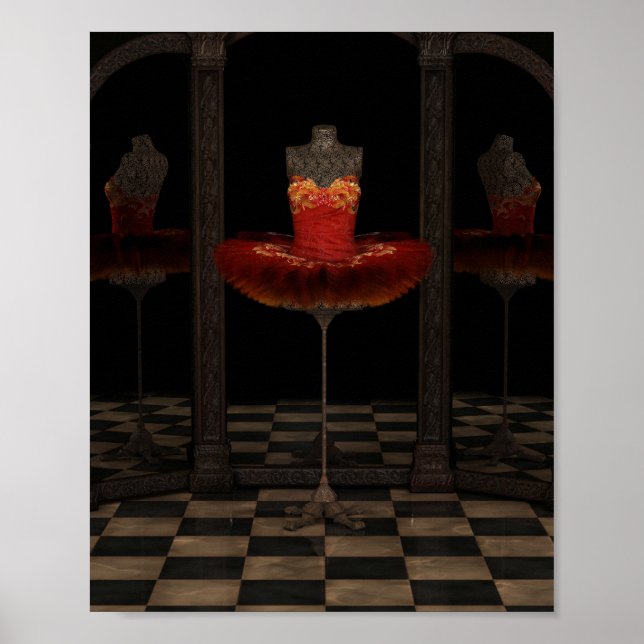 Red Firebird Classic Ballet Tutu Reflektionen Poster (Vorne)