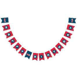 Red Firefighter Alarm Feuerwehrauto Geburtstagsmat Wimpelkette